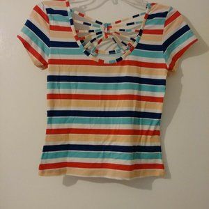 Derek Heart Juniors Multicolor Striped Strappy Top